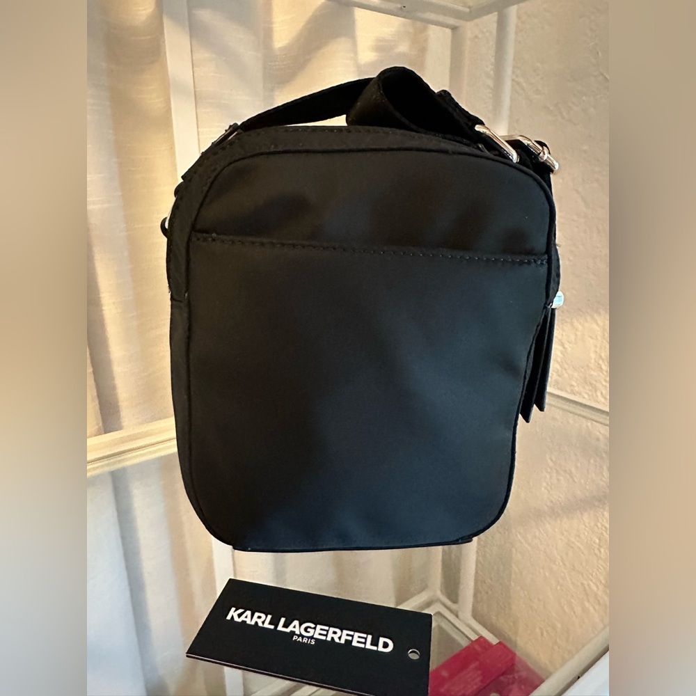 Karl Lagerfeld Black Crossbody Bag with Holographic Logo - Picture 5 of 6